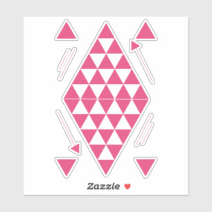 Pegatina Triángulos geométricos rosados