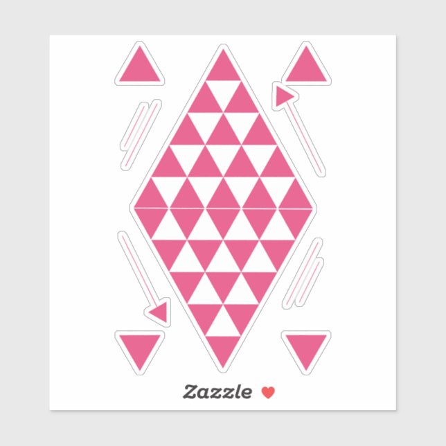 Pegatina Triángulos geométricos rosados (Hoja)
