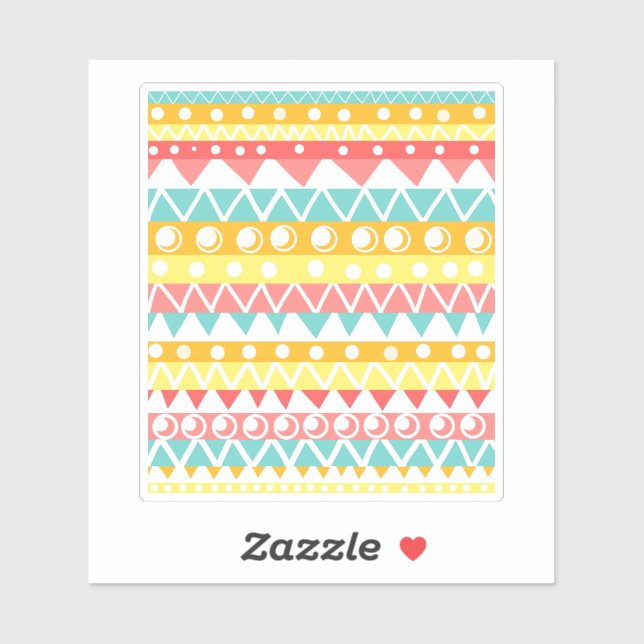 Pegatina Triángulos Y Círculos Coloridos (Hoja)