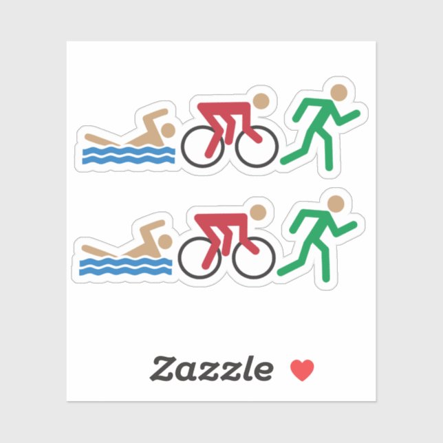 Pegatina Triathlon logo icons in color (Hoja)