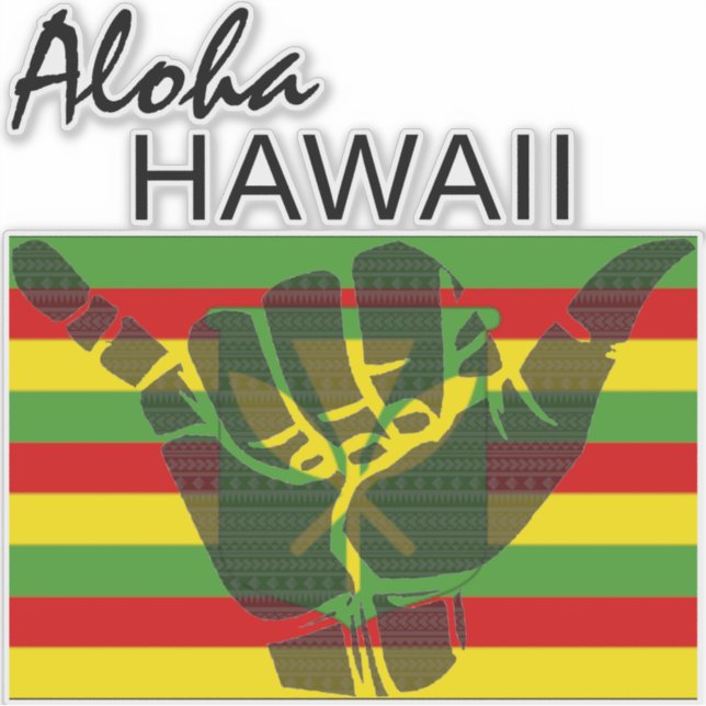 PEGATINA TRIBAL SHAKA (HANG LOOSE) ALOHA HAWAII BANAKA (Anverso)