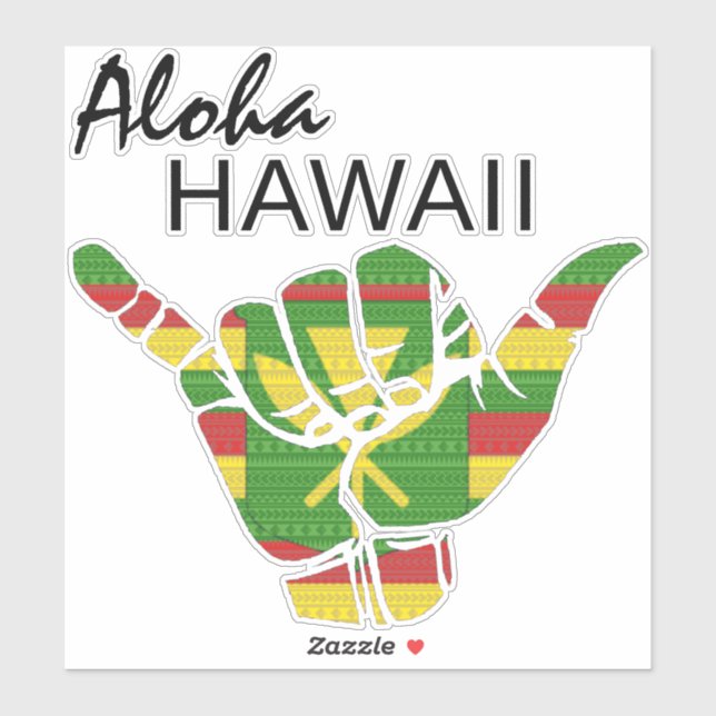 PEGATINA TRIBAL SHAKA (HANG LOOSE) ALOHA HAWAII KANAKA LT (Hoja)