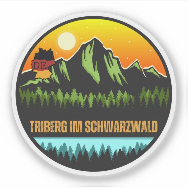 Pegatina Triberg im Schwarzwald, Baden-Württemberg Alemania (Anverso)