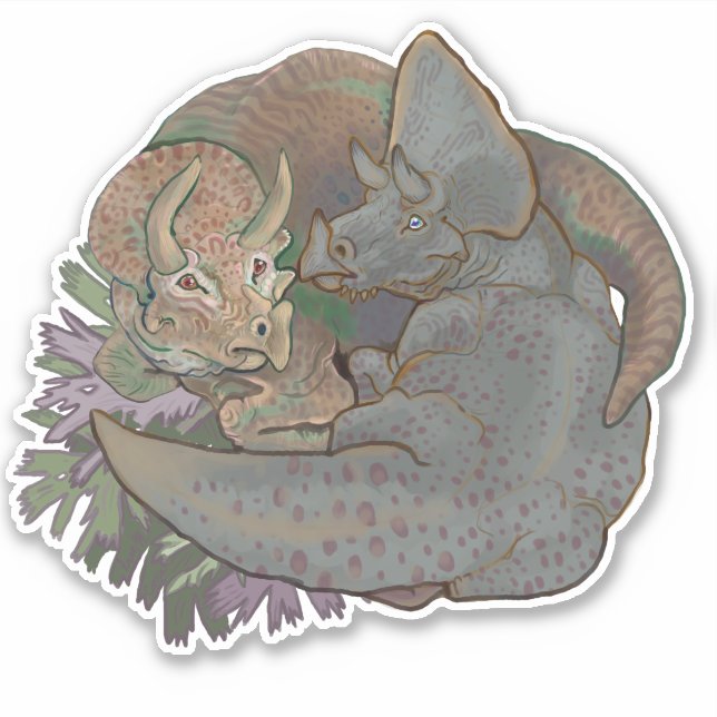 Pegatina Triceratops Snuggles (Anverso)