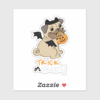 Pegatina Trick o trajes de pug