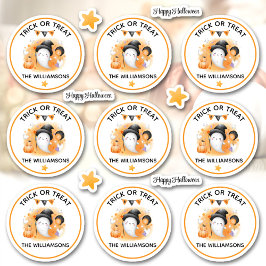 Pegatina Trick O Trato De Halloween Llaman A Boo Ghost KisC