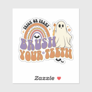 Pegatina ¡Trick o Trek, cepíllate los dientes!