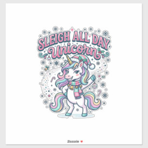 Pegatina Trineo de Unicornio Todo el Día Merch Encantador d