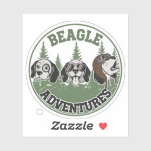 Pegatina Trío de divertidas aventuras de Beagle   Perro de 