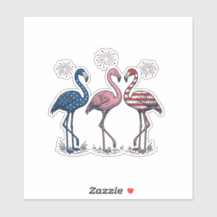 Pegatina Trío de Flamencos Patrióticos Diseño de Grabado Vi