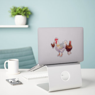 Pegatina Trío de gallinas divertidas