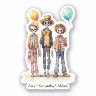 Pegatina Trio Zombie Pastel Adorable - Halloween Cute (2)