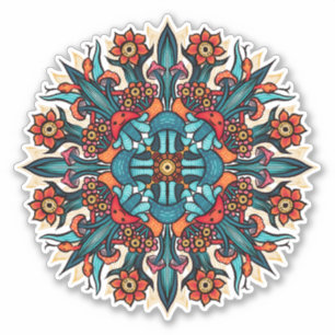 Pegatina Tripiante hippie psicodélico divertido hongo raro