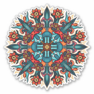 Pegatina Trippy hippie psicodélico groovy hongo raro