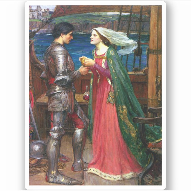 Pegatina Tristan and Isolde, c. 1916 por John Waterhouse (Anverso)