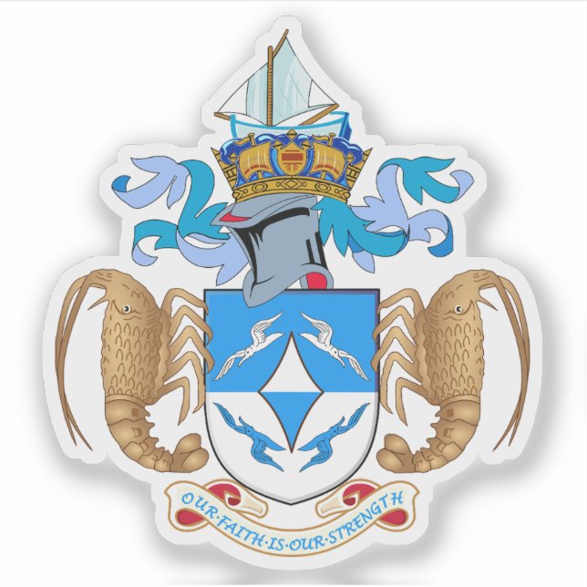 Pegatina Tristan da Cunha coat of arms, British Overseas (Anverso)