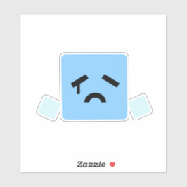 Pegatina Triste cubo cian jsab