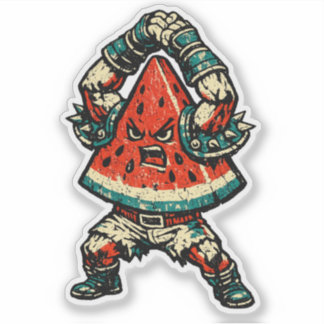Pegatina Trituradora de Sandía — Callejero Retro Luchador