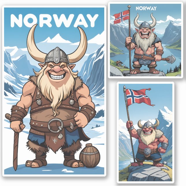 Pegatina Troll noruego (Anverso)