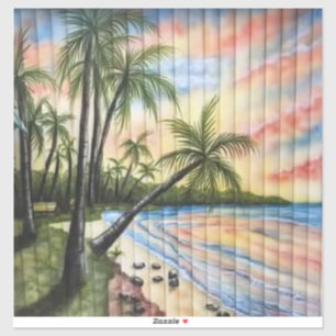 PEGATINA TROPICAL PALM TREES BEACH BLINDS