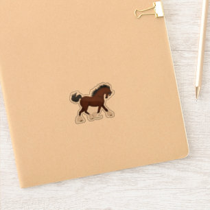 Pegatina Trotting Clydesdale Horse Ecuestres