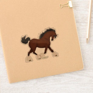 Pegatina Trotting Clydesdale Horse Equestrian Horse-Lover