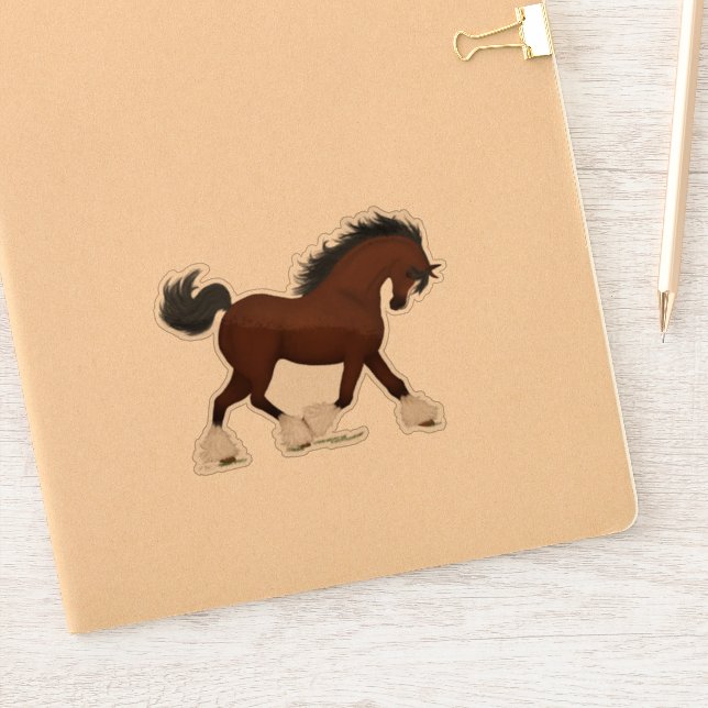 Pegatina Trotting Clydesdale Horse Equestrian Horse-Lover (Cuaderno)