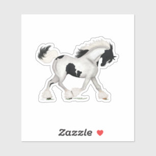 Pegatina Trotting Gypsy Vanner Horse Pinto Pony