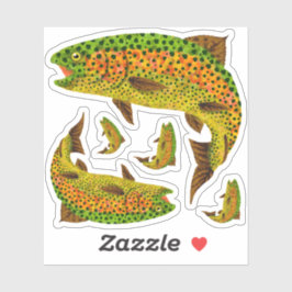 Pegatina Trucha arco iris de hoja de lápiz 1