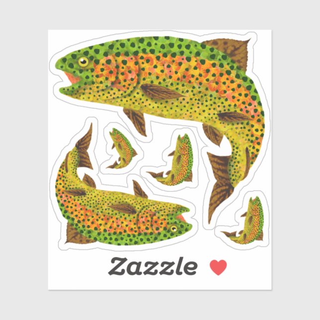 Pegatina Trucha arco iris de hoja de lápiz 1 (Hoja)