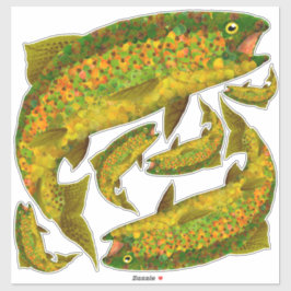 Pegatina Trucha arco iris de hoja de lápiz 3