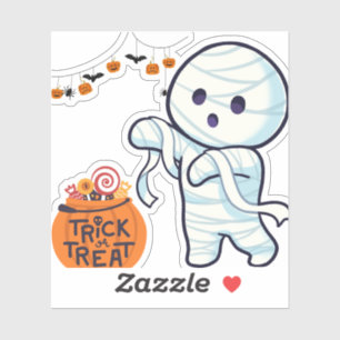 Pegatina Truco o trato a mamá Halloween Candy niños diverti