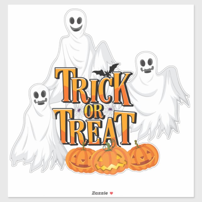 Pegatina Truco o trato fantasma (Hoja)