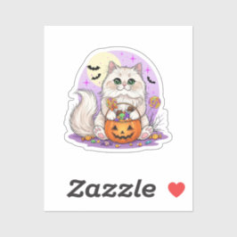 Pegatina Truco o trato persa - Gato persa esponjoso