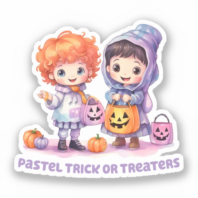 Pegatina Truco pastel o tratamientos (Anverso)