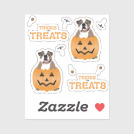 Pegatina Trucos Para Tratamientos Naranja De Bulldog Inglés