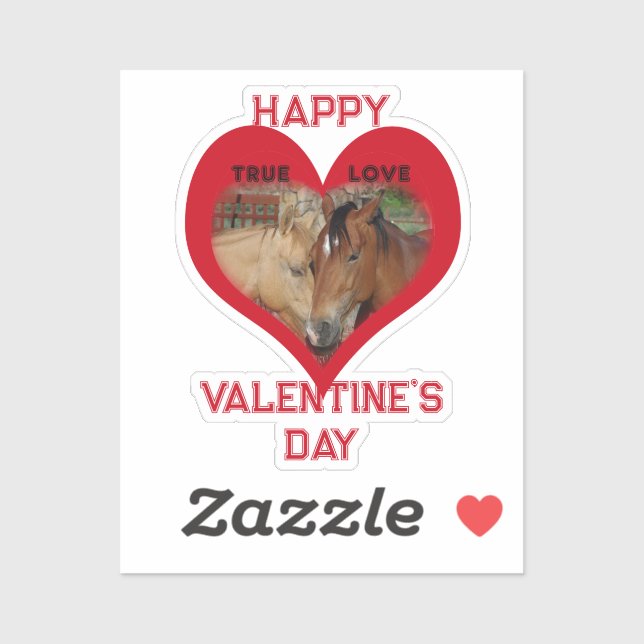 Pegatina True Love Horses Conversation Heart Valentine (Hoja)