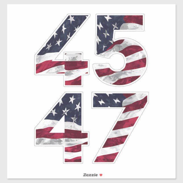 Pegatina Trump 2024 45 47 Vintage USA (Hoja)