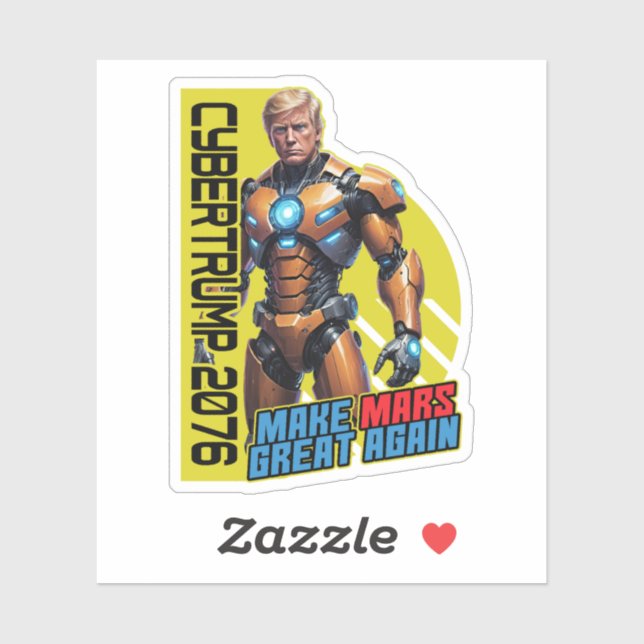 Pegatina Trump 2076 | Campaña Presidencial Marciana (Hoja)