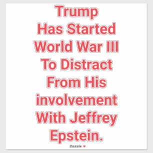 Pegatina Trump-Epstein Tercera Guerra Mundial Hankamer Artj