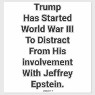 Pegatina Trump-Epstein Tercera Guerra Mundial Hankamer Artj