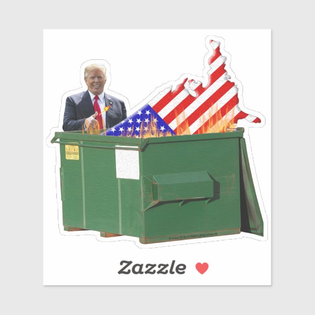 Pegatina Trump Fire (textura de pintura al óleo) (Hoja)