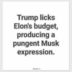Pegatina Trump lamea el presupuesto de Elon Yum Hankamer Ar