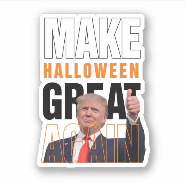 Pegatina Trump Make Halloween Great Again Pro Trump 2024 (Anverso)