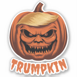 Pegatina Trumpkin: Calabaza de Halloween de Donald Trump