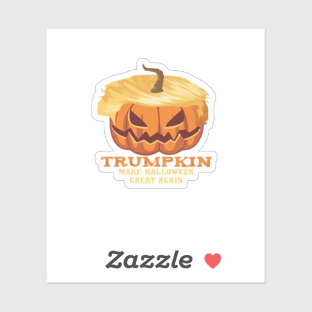 Pegatina Trumpkin Funny Calabaza Halloween - disfraz clásic (Hoja)