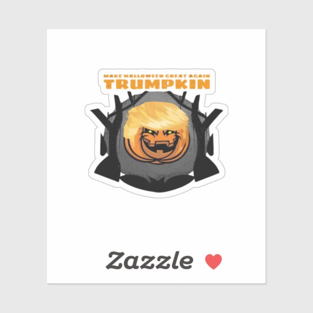 Pegatina Trumpkin, vuelve a hacer que Halloween sea grande (Hoja)
