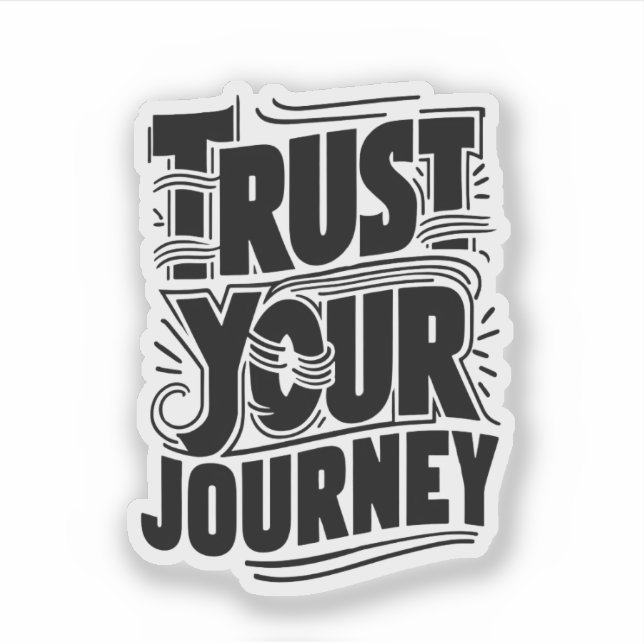 Pegatina Trust Your Journey Vertical Typography Art (Anverso)