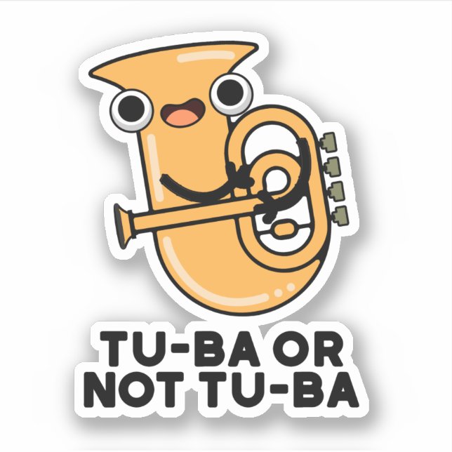 Pegatina Tu-ba O No Tu-ba Funny Shakespeare Tuba Pun (Anverso)