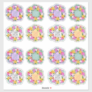 Pegatina Tu Gloria Es Más Alto Salmo Verso Floral De Acuar